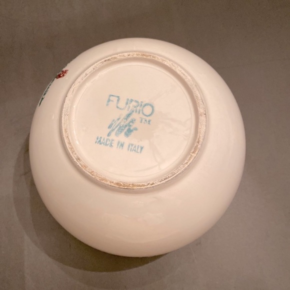 Furio Italy Hand Painted Spongeware Christmas Tree Serving Bowl - Picture 3 of 5